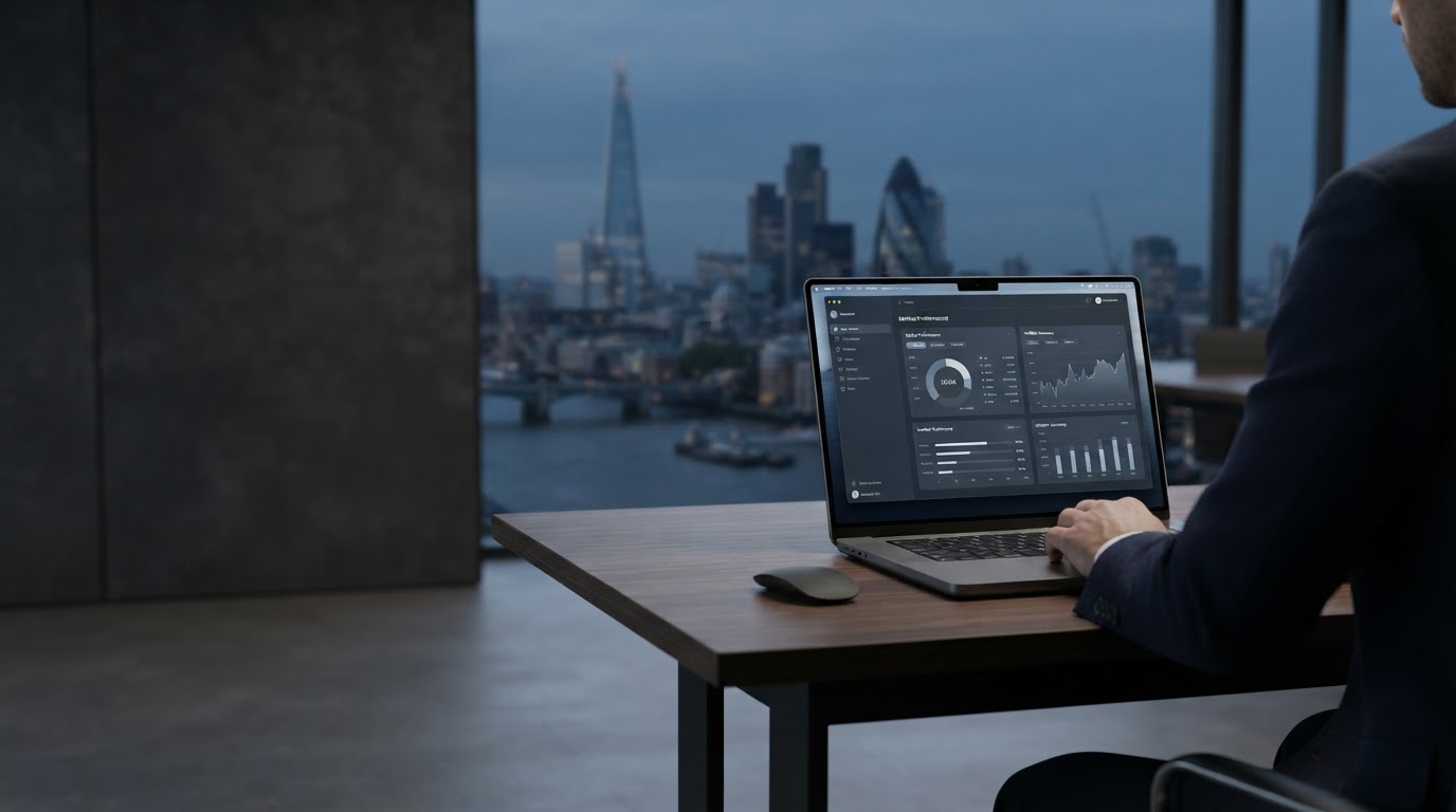 Ava financial decision intelligence dashboard displayed on a workstation